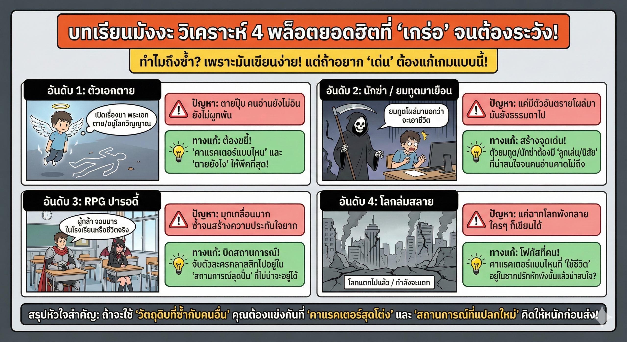 4 พล็อตมังงะยอดฮิตที่ถูกส่งประกวดมากที่สุด ปี 2025 1 manga plot