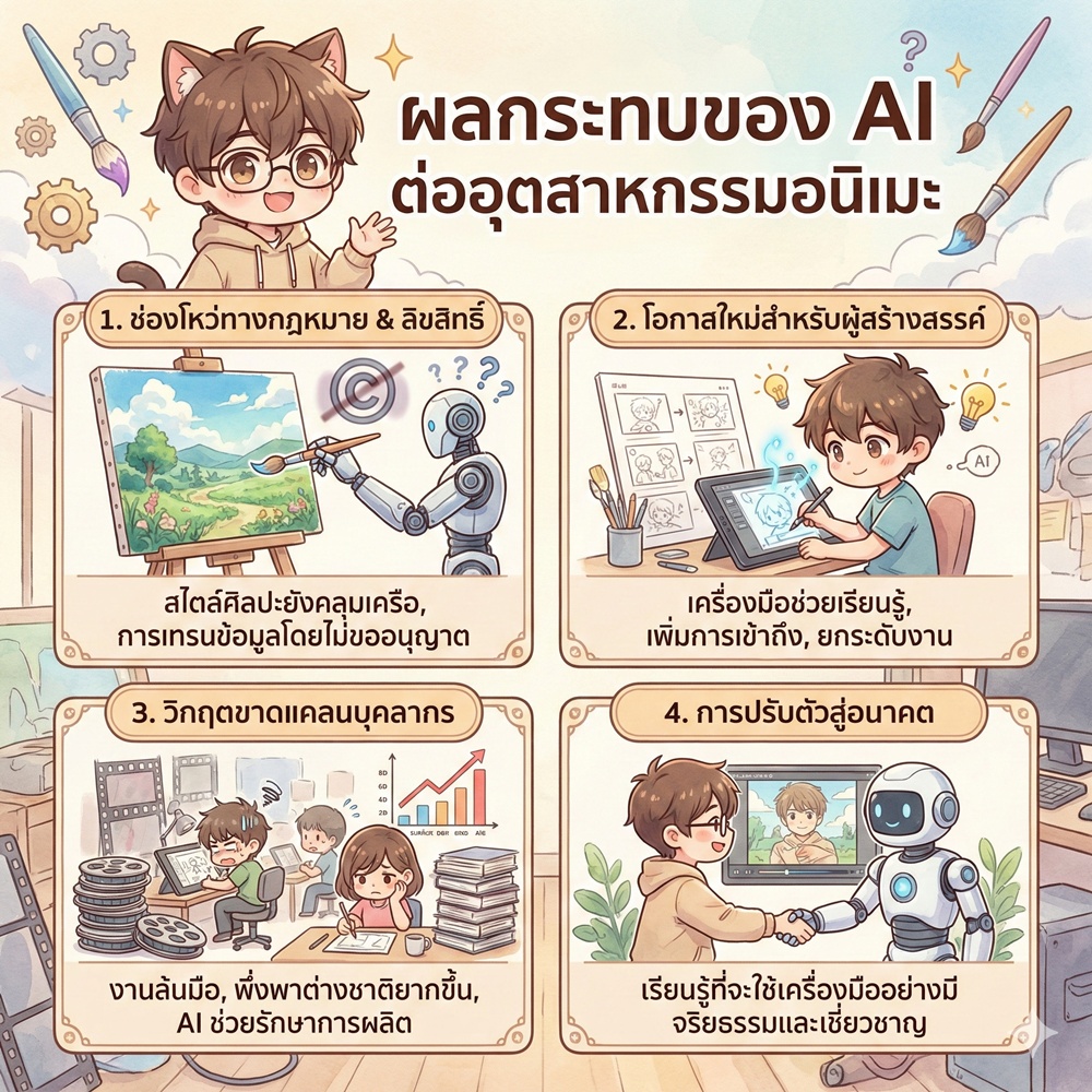 ผลกระทบของ AI ต่ออุตสาหกรรมอนิเมะ (กรณีศึกษา Studio Ghibli) 1 ผลกระทบของ AI ต่ออุตสาหกรรมอนิเมะ