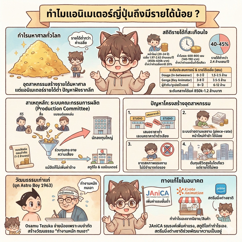 ทำไมแอนิเมเตอร์ญี่ปุ่นถึงมีรายได้น้อย ? 2 ทำไมแอนิเมเตอร์ญี่ปุ่นถึงมีรายได้น้อย ?